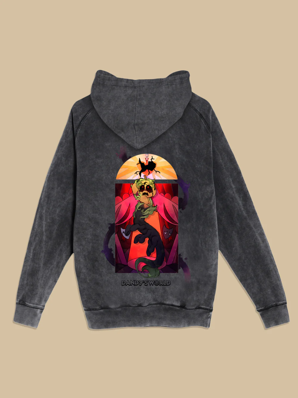 Gourdy Stained Glass Vintage Black Wash Hoodie - Image 4